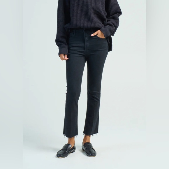 MOTHER Denim - MOTHER Size 29 Lil Hustler Ankle Fray Not Guilty Black Jeans